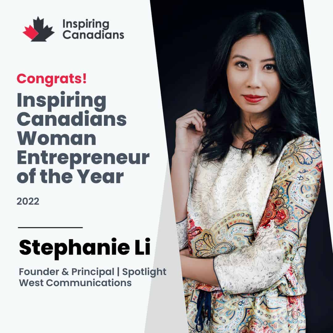 Inspiring Canadians Feature Write-up for Stephanie Li