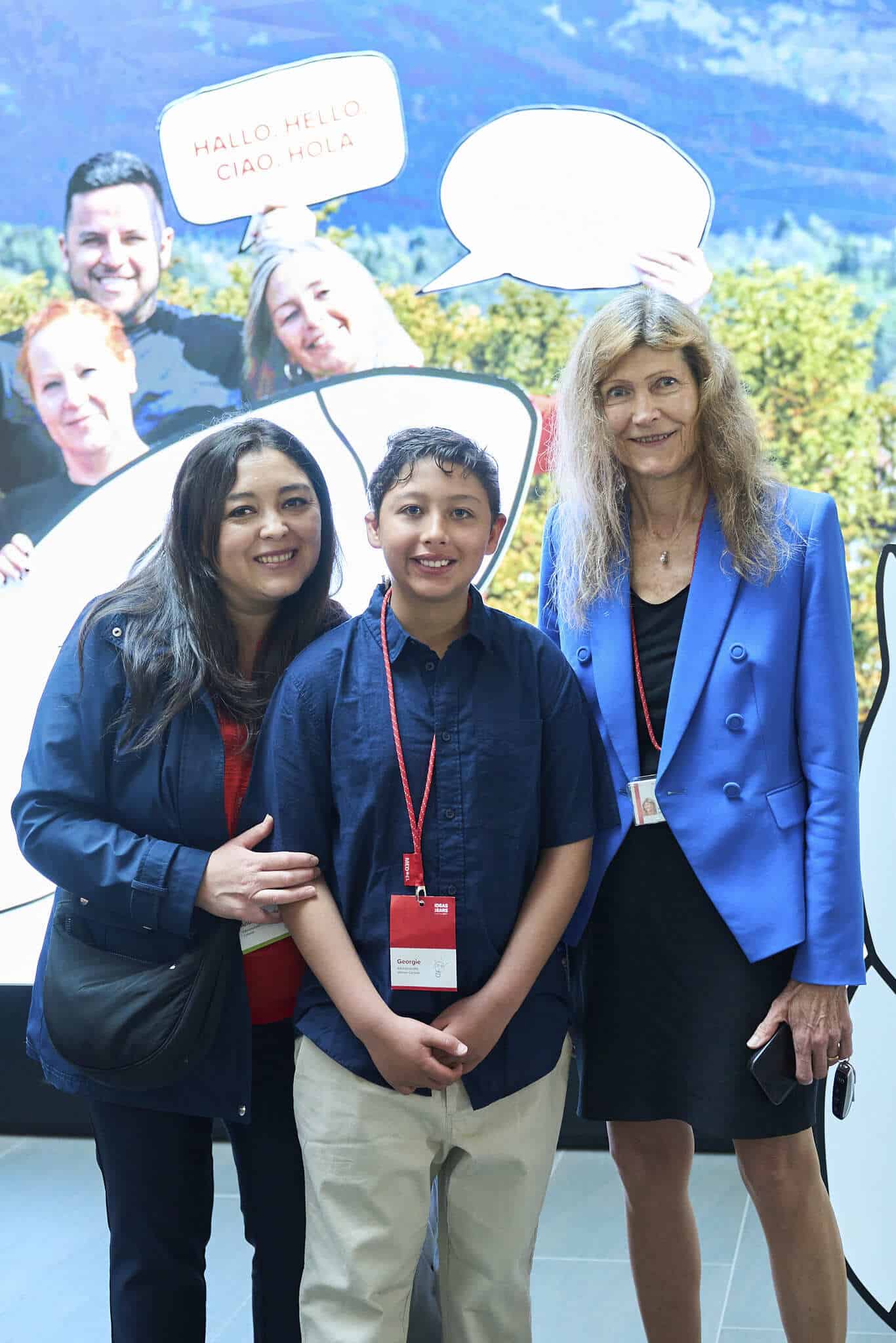 Josely Hidalgo and her son Georgie with MED-EL co-founder and CEO Dr. Ingeborg Hochmair in Innsbruck, Austria